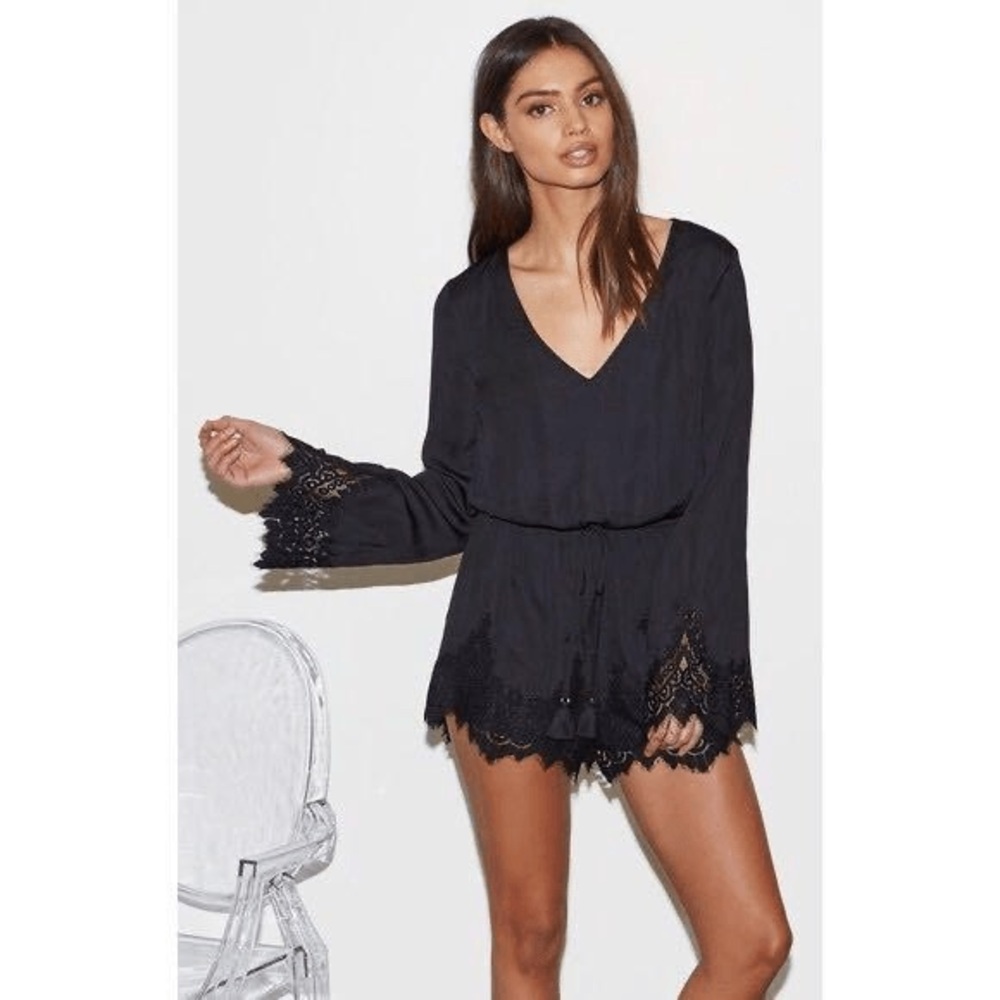 Kendall & Kylie Black Long Sleeve Romper